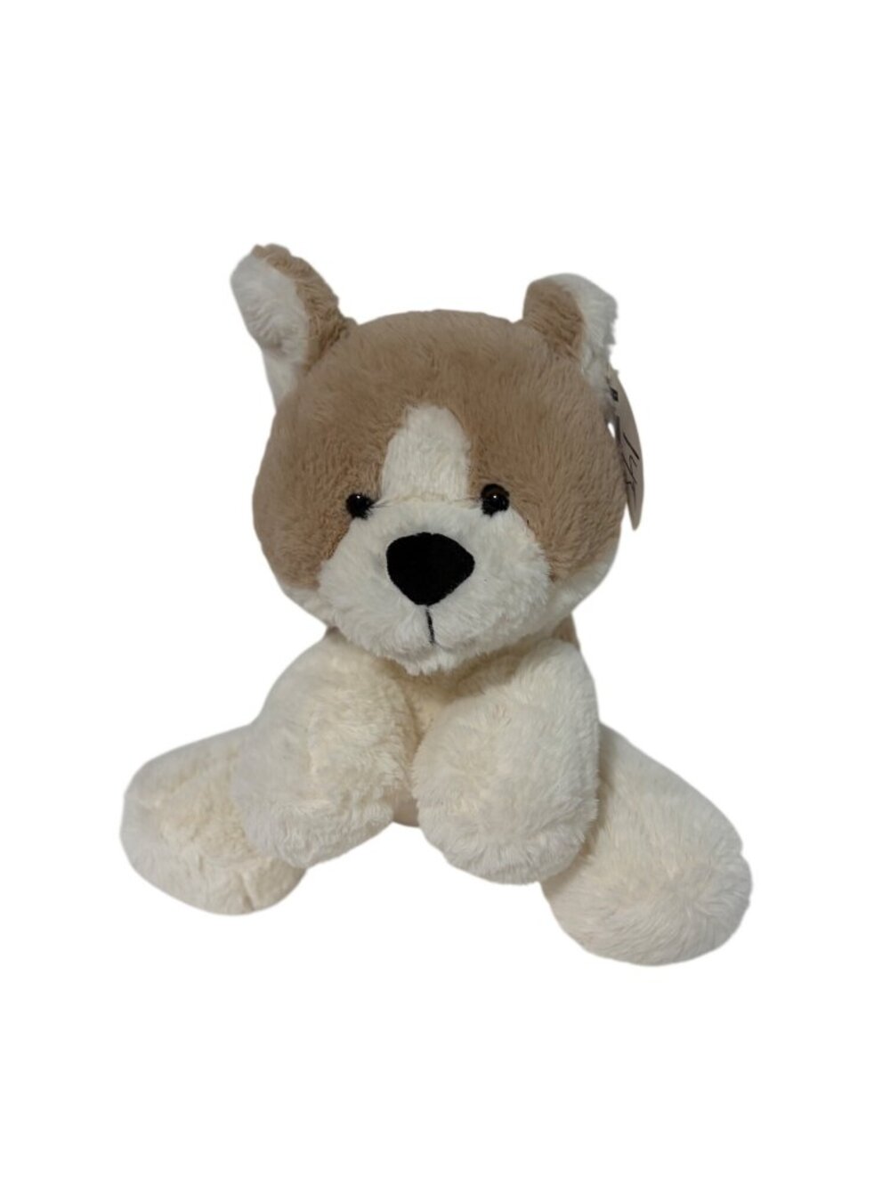 New Spark Create Imagine Plush Tan White Dog  Stuffed Animal Doll Toy 10 in seat